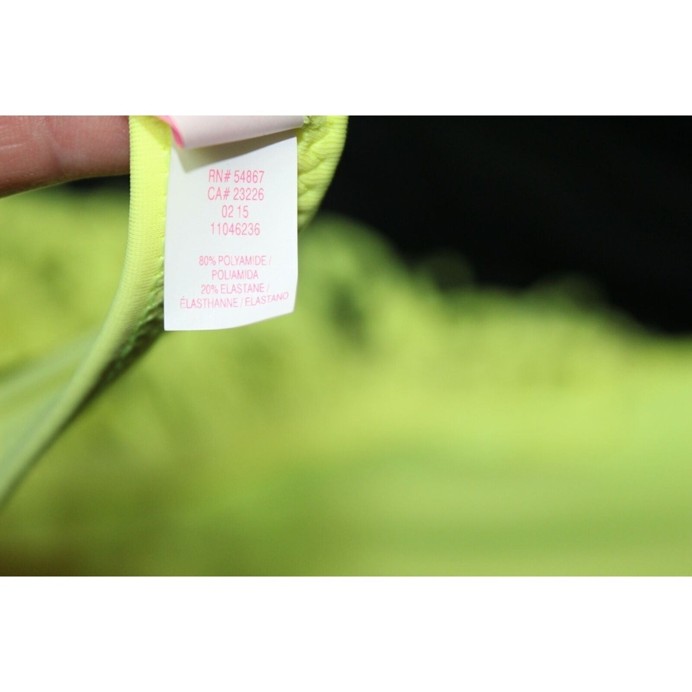✨2/$20Victoria's Secret Fringe Halter Bikini Swim Top Neon Yellow Size Medium - Picture 7 of 7